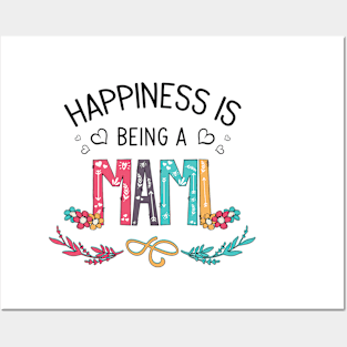 Happiness Is Being A Mami Wildflowers Valentines Mothers Day Posters and Art